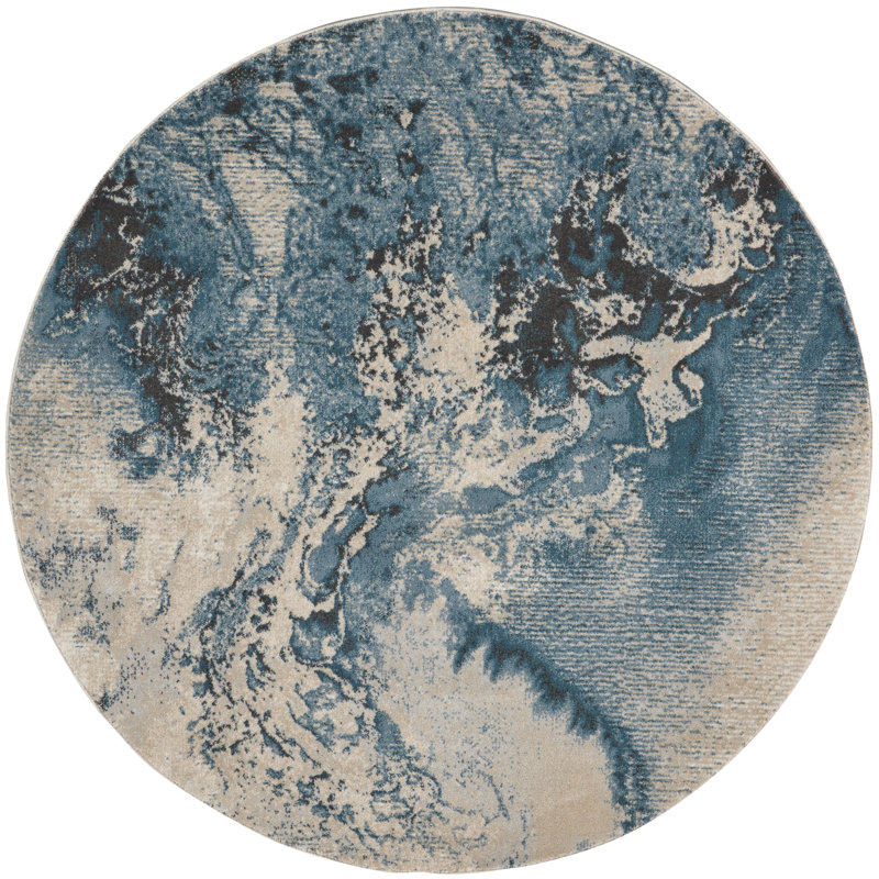 Abstract Indoor Rug, Round 5'3"