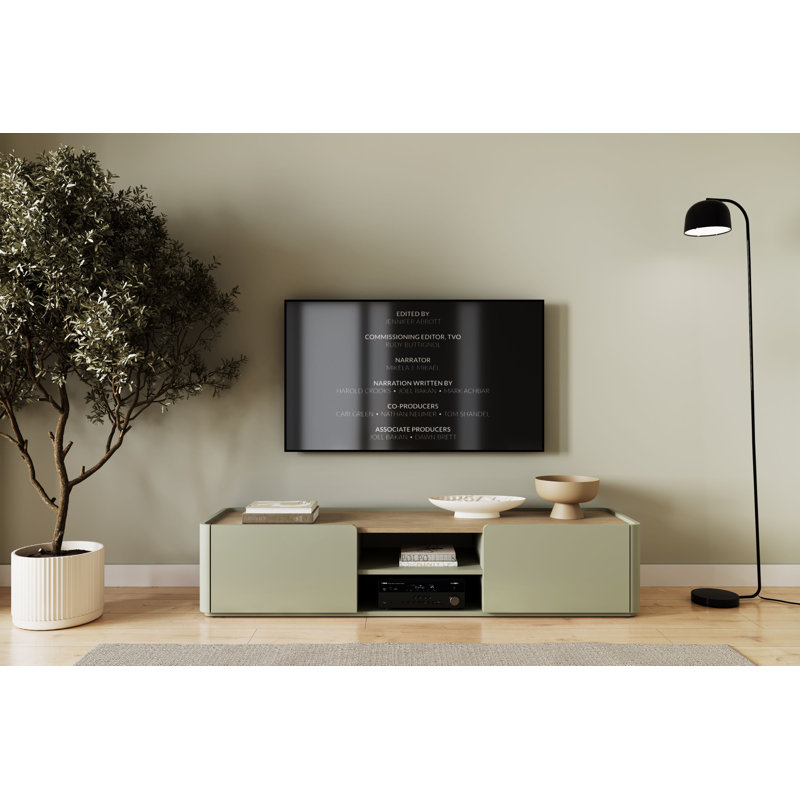 Blackett Unfinished TV Stand for TVs up to 77", Green/Brown, 35.5 cm H x 170 cm L x 48 cm W