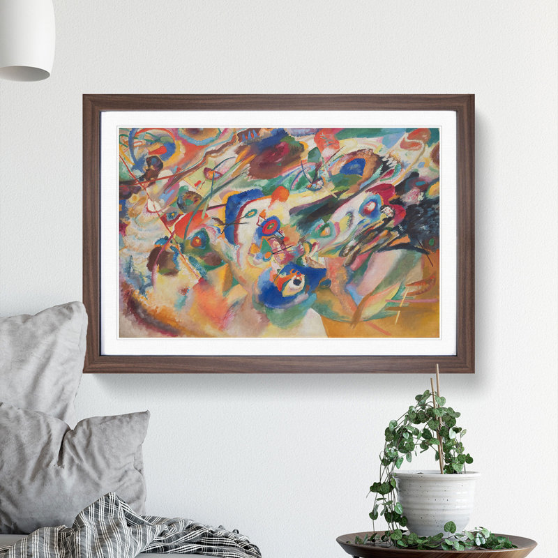 Composition VII by Wassily Kandinsky - Framed Print, 36cm H x 48cm W x 2cm D, Walnut Framed