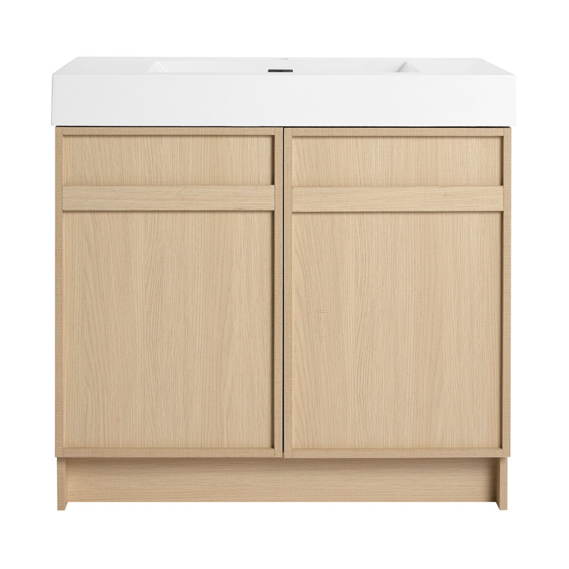 Meuble-lavabo autoportant avec lavabo en résine