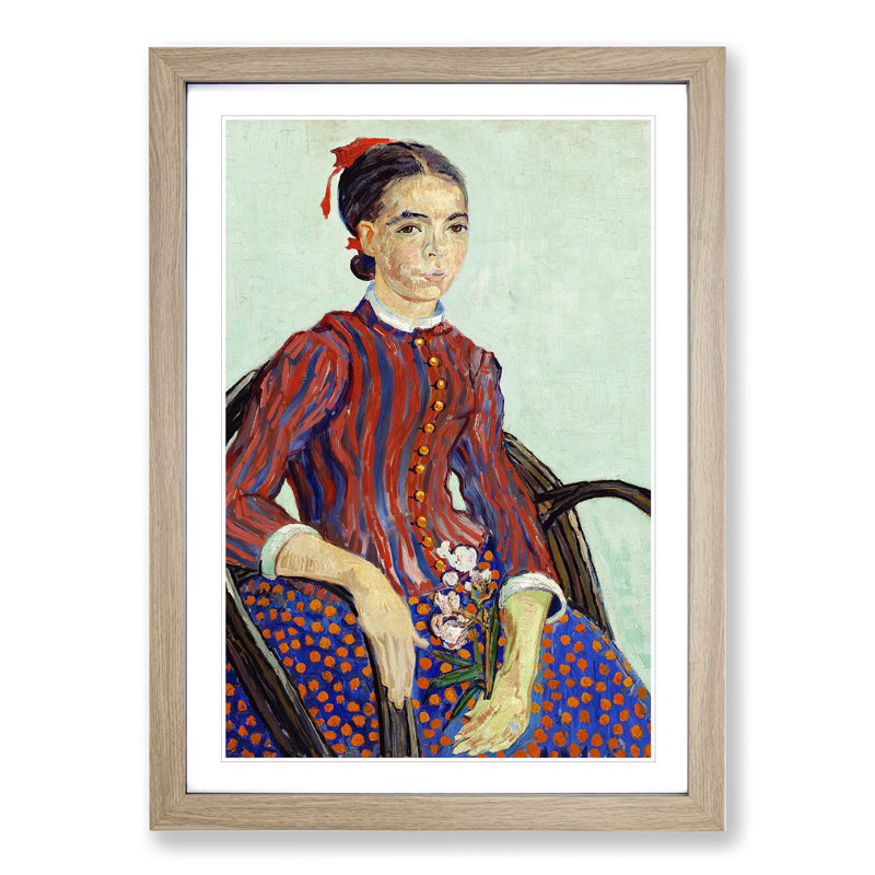 La Mousme by Vincent Van Gogh - Picture Frame Painting, Oak Framed, 48cm H x 36cm W x 2cm D