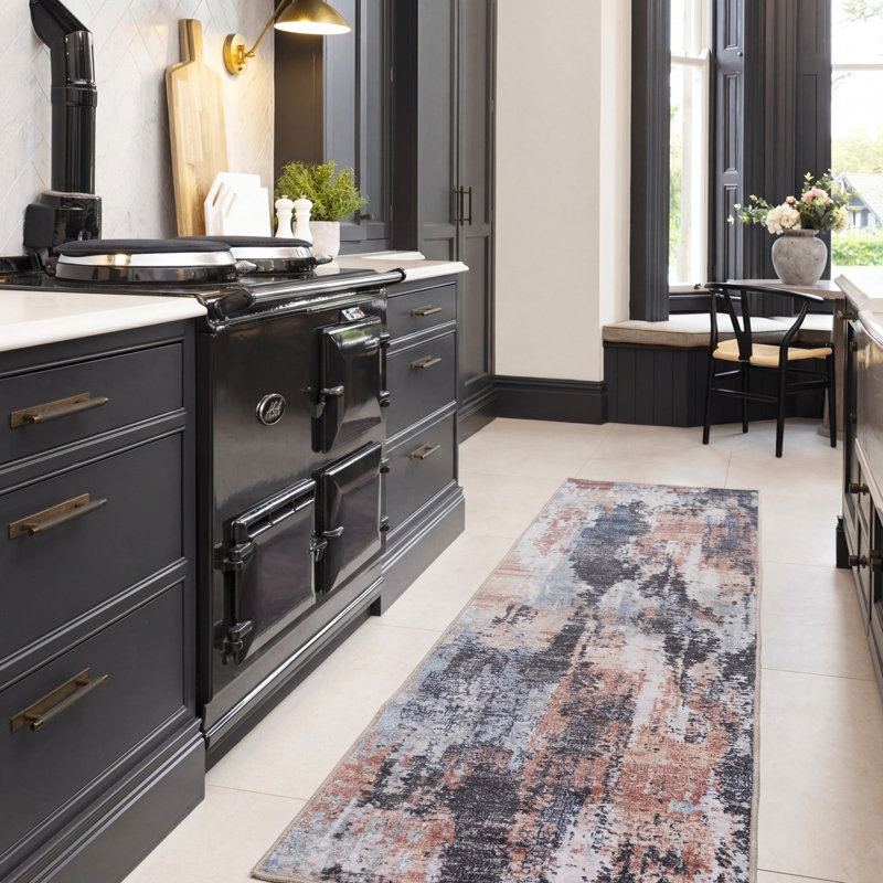 Destane Abstract Cotton Machine Tufted Area Rug, 60cm x 240cm