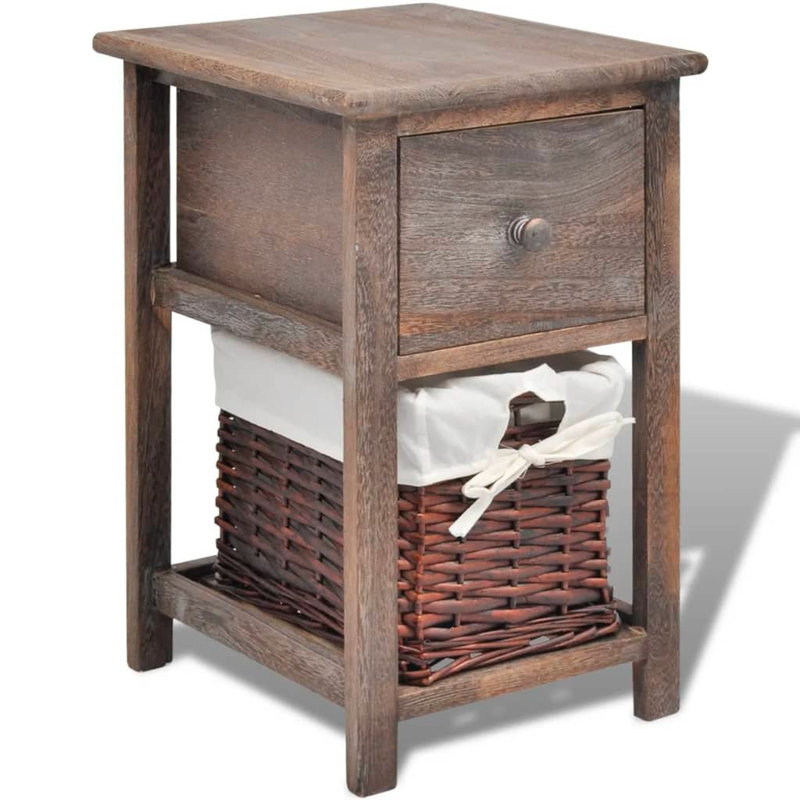 Breen 28cm W Bedside Table, Brown