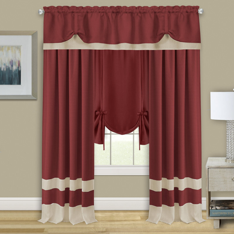 Scarbrough Semi Sheer Curtain Single Panel, Marsala