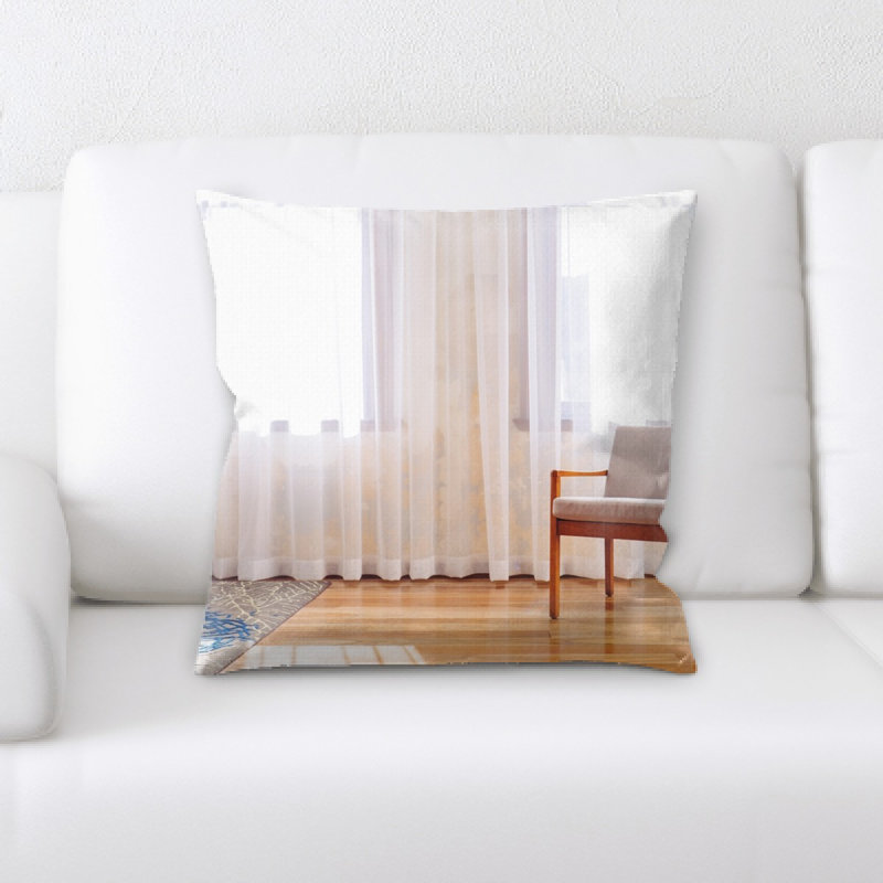 Wooden Microsuede Reversible Throw Pillow