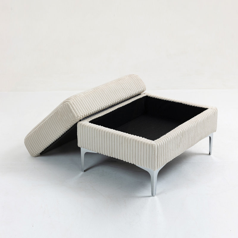 Canapé modulaire modulaire avec repose-pieds carré, repose-pieds avec rangement, Beige