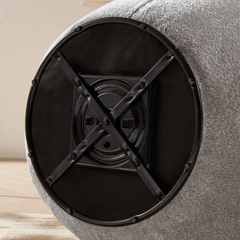 Fauteuil d'appoint pivotant rembourré, Ourson gris
