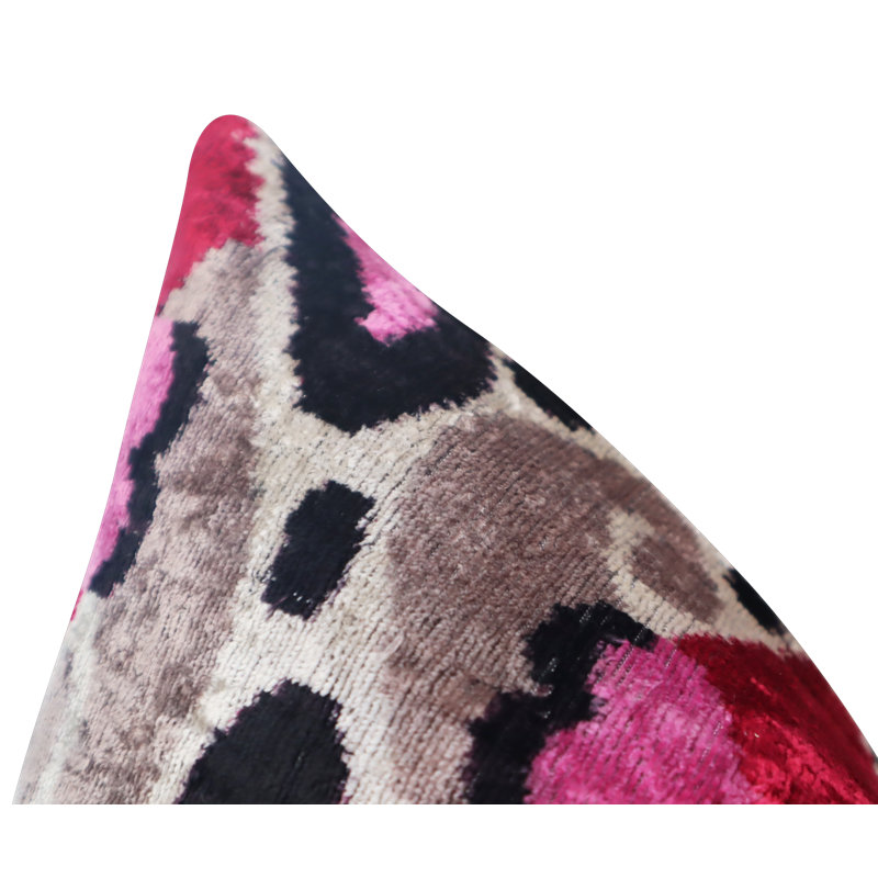 Velvet Rectangular Pillow Cover & Insert, Red Geometric Shapes