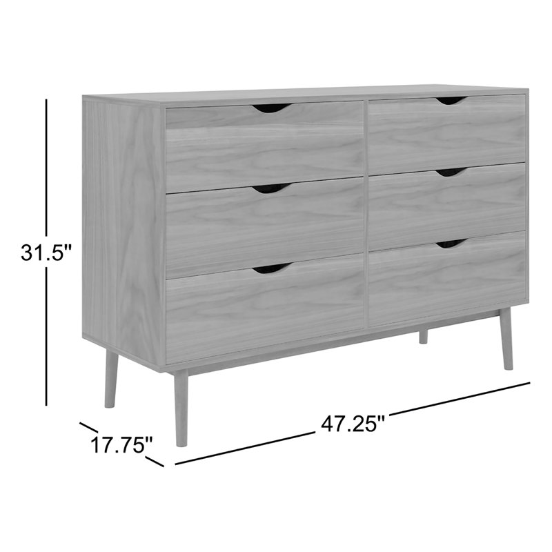 all modern 6 drawer dresser Indra 6 Drawer 47.25