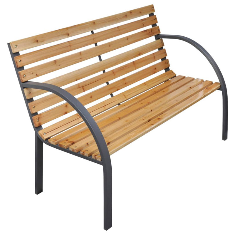 Angrand Outdoor Bench, Natural/Black
