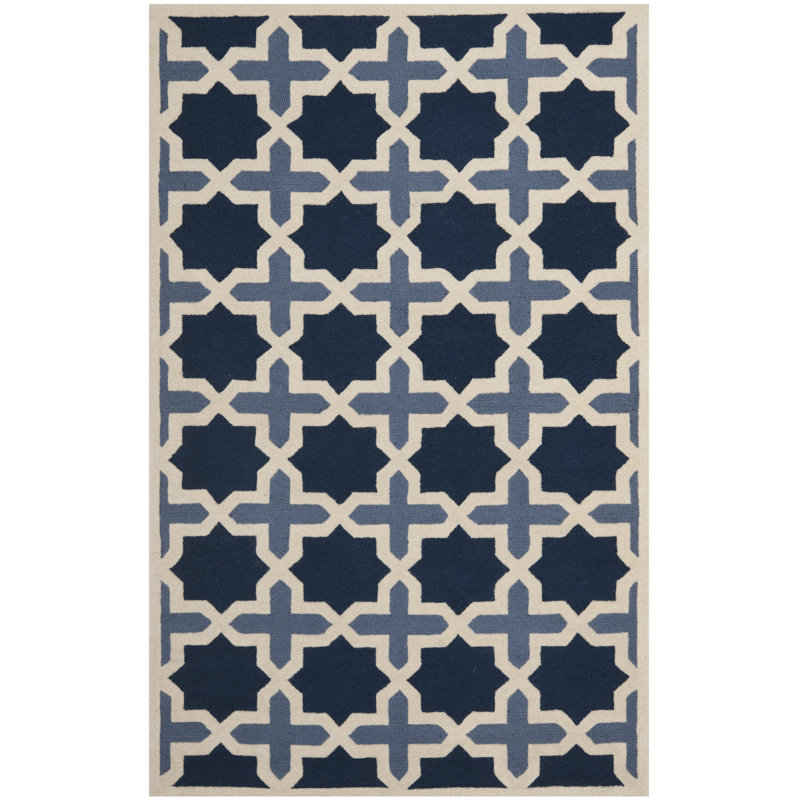 Igna Hand Tufted Wool Geometric Rug, Rectangle 8' x 10'