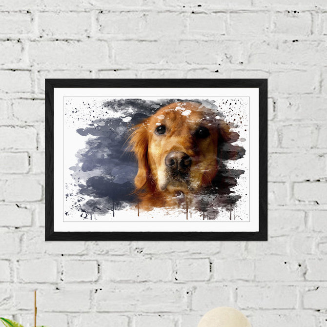 Golden Retriever Dog - Wall Art, 45cm H x 62cm W, Framed Picture