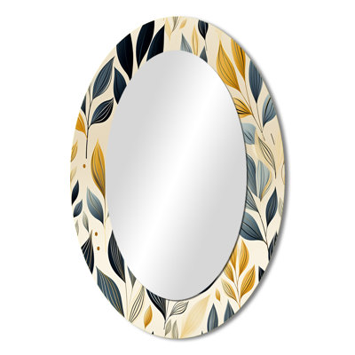 Modern Leaf Patterns - Traditional Oval Wall Mirror