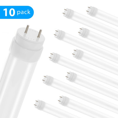 Tube DEL T8 de 120 cm (4 pieds), 18 W, 2 200 lm, 5 000 K (lumière du jour), IRC 80, culot G13 à deux broches, 120-277 V, non dimmable, lot de 10