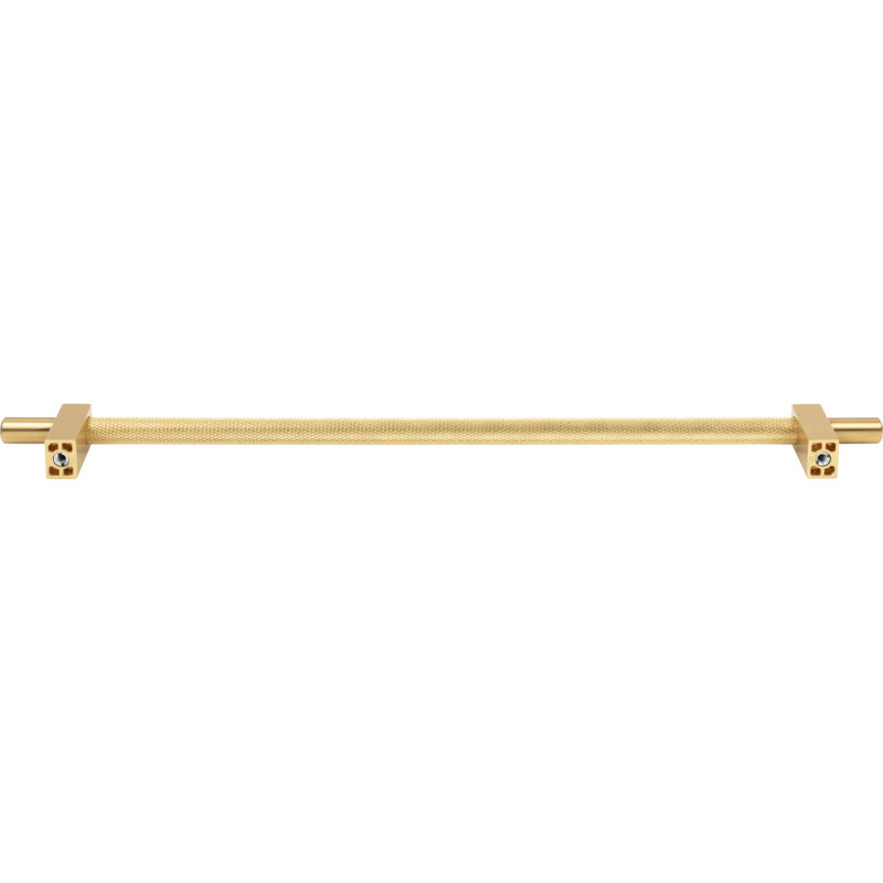 Larkin 3 Knurled Center Bar Pull, Brushed Gold, 12"