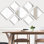 Elegant 7-Piece Mirror Set, Silver, 15.7 x 15.7 inches (4 Pieces) & 11.8 x 11.8 inches (3 Pieces) | 100% Glass, No Frame, 0.16 inches Thick | Perfect for Home Decor, Stylish and Space-Enhancing Design