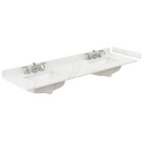 72" Double Countertop with Square Sinks (3-Hole), Backsplash & Sidesplash