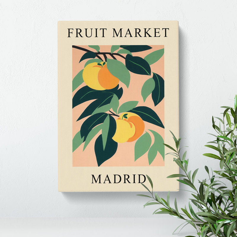 Peach Madrid Fruit Market - Wrapped Canvas, 76cm H x 50cm W x 3cm D