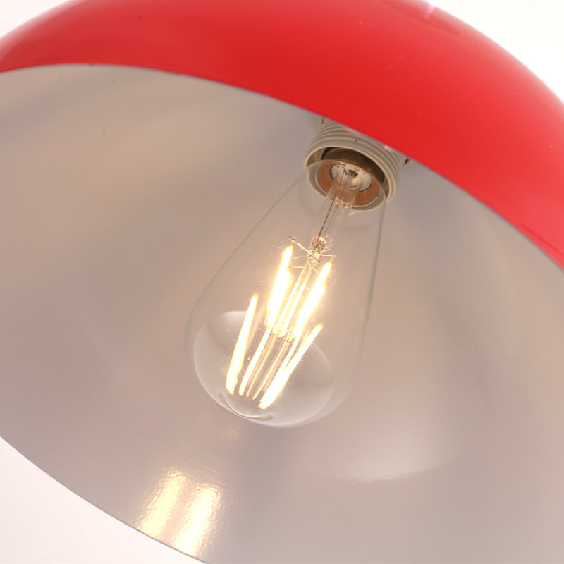 3 - Light 11.81'' Dome Pendant for Kitchen Island Modern Pendant Lighting Fixtures ( Set of 3), Red/White