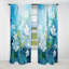 Plantes tropicales bleues et blanches Neddy Mirage II - rideau en velours tropical - obscurcissant - 1 panneau-1827266207