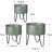 Set Of 3 Huxley Metal Decorative Pots