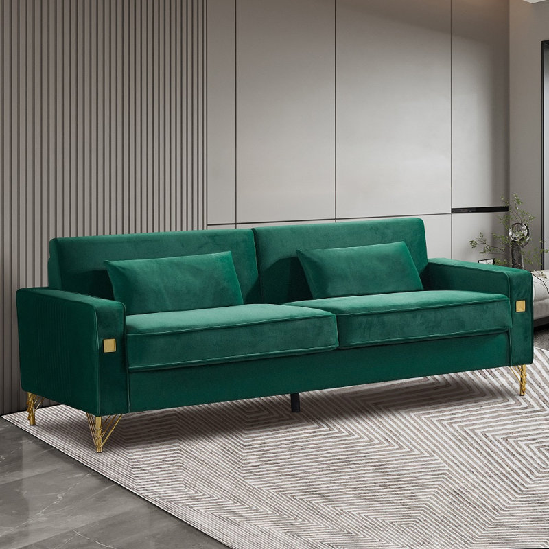 Canapé Darvone 85,44 po, Velours vert