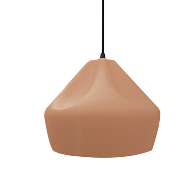 Radiance - Crease 1-Light Pendant - Adobe - Matte Black - 15.25"W x 6.5"H - Replaceable Bulb - Black Cord