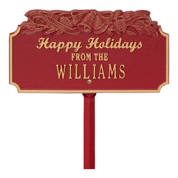 Happy Holidays Garden Stake, Yes, Red/White