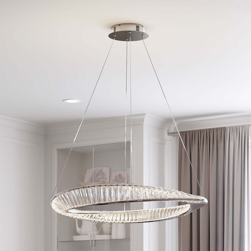 2 - Light Satin Nickel LED Unique/Statement Pendant