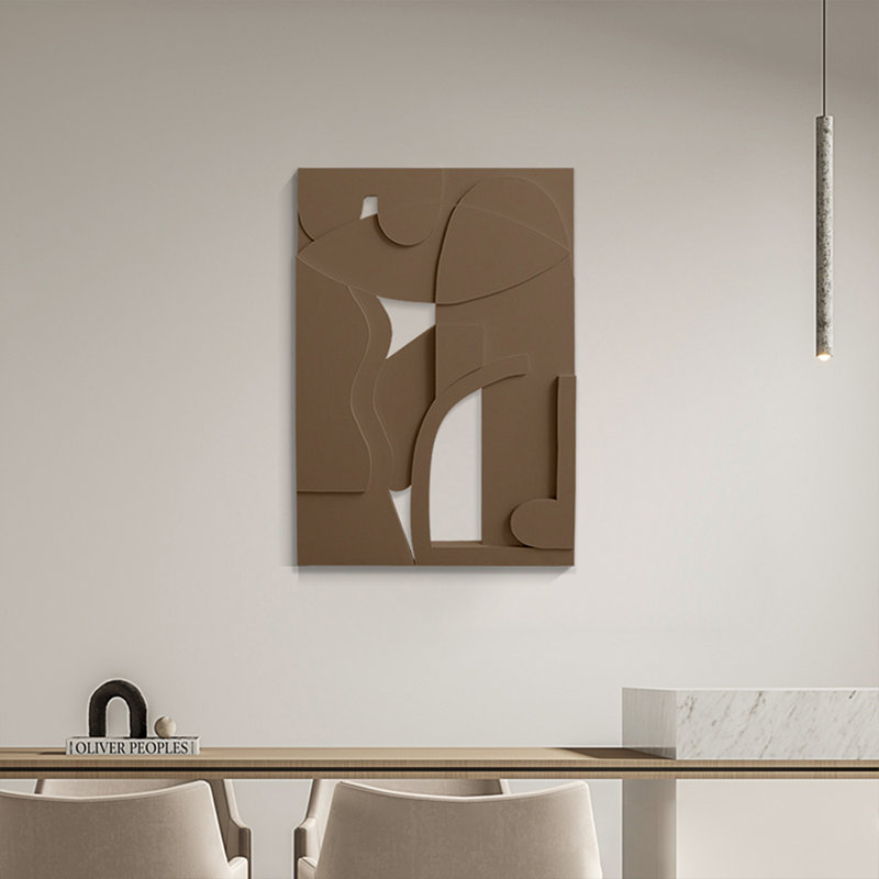 Tableaux suspendus en relief modernes et simples pour le salon, H 39,37 po x l 27,56 po x P 1,97 po, Brun