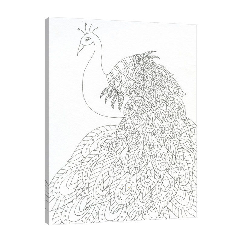 «Peacock Queen» par Pam Varacek - reproduction d'art sur toile tendue, H 42 po x l 28 po x P 1,5 po