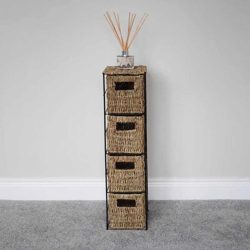 Seagrass Solid Wood 43.18cm W 4 - Drawer Chest of Drawers