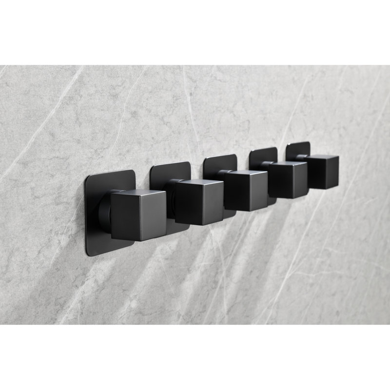 Shower Volume Control 3/4" Cast Metal Valve, High Flow, Matt Black, Brass, Corrosion Resistance And Rust Prevention, Adjustable Handle, Simple Install Type Shower, Surface Treated To Rust, Easy