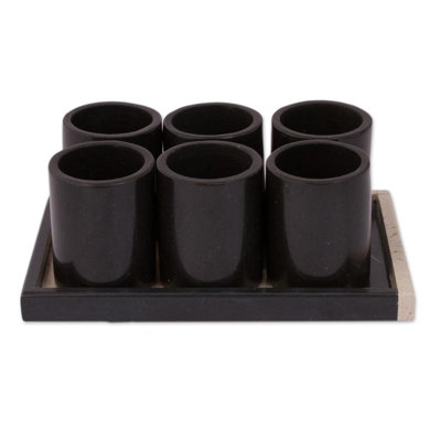 Maram 6 Piece 2 oz. Marble Glassware Set