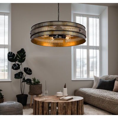 60W x 5 Meleze metal drum chandelier