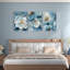 3 pièces d'art mural sur toile pivoines bleues et blanches-1741422555