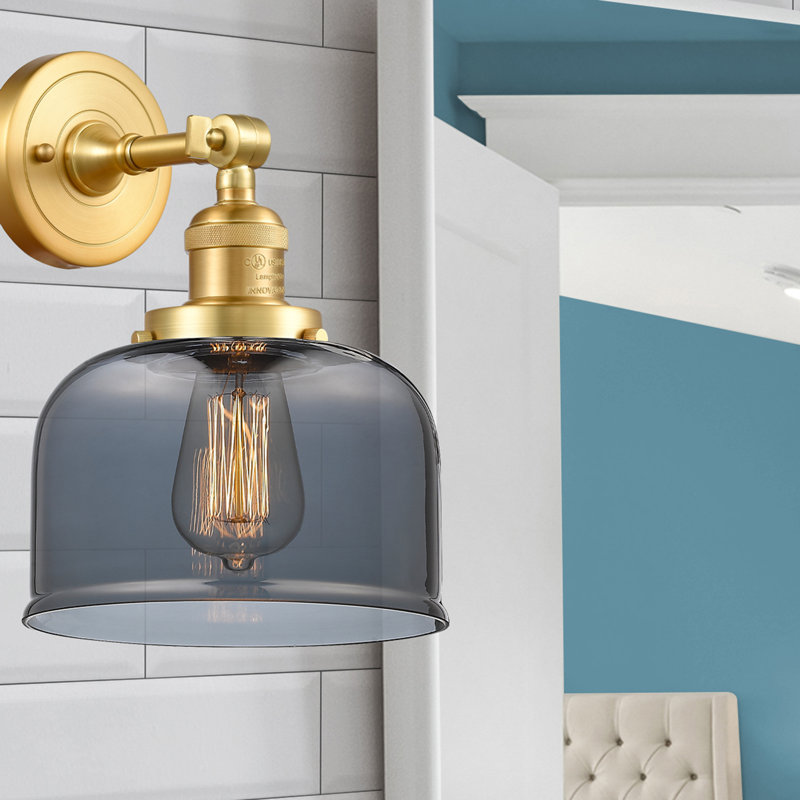Bell - 1 Light 8" Sconce, 6 Watt Vinage LED Bulb, Plated Smoked, Satin Gold