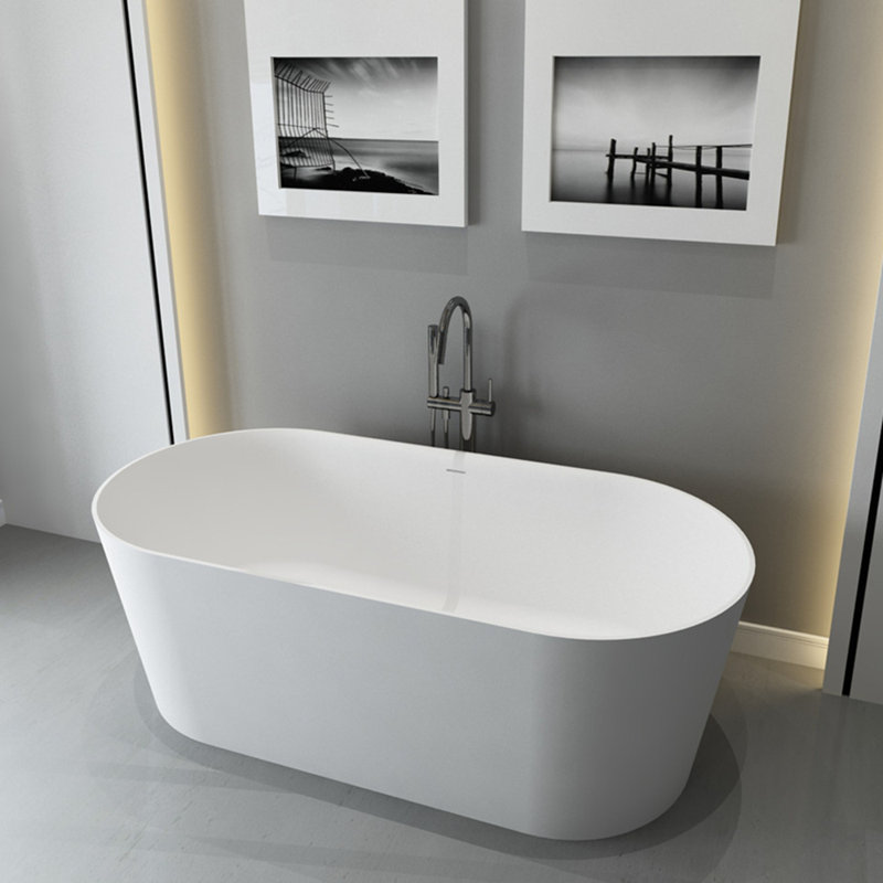 67 inch Freestanding Solid Surface Soaking Bathtub