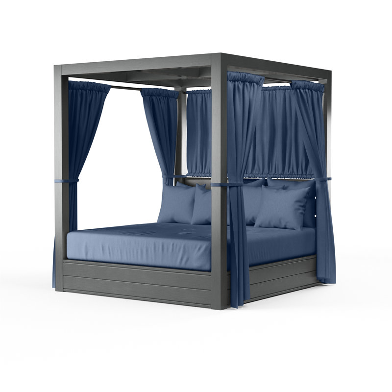 Laguna Outdoor 2 - Seat Patio Daybed, Gray, Echo Midnight Sunbrella®