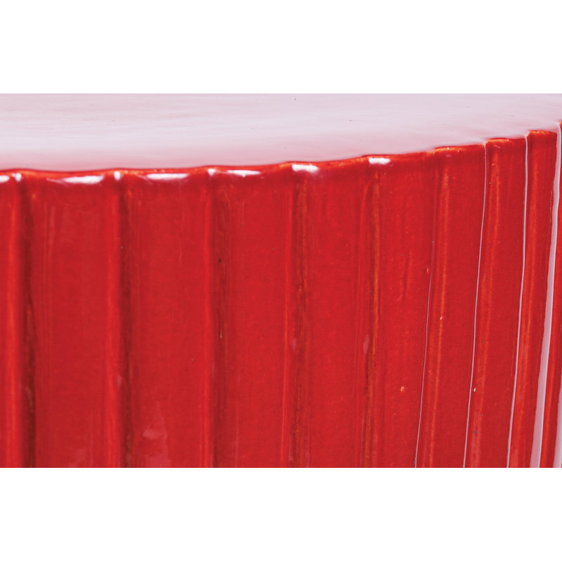 Flute Outdoor Round Side Table, Plum Gloss