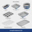 Ensemble de plaques de cuisson en céramique 8 pièces de qualité supérieure, antiadhésives pour biscuits, pains, gâteaux, brownies et muffins