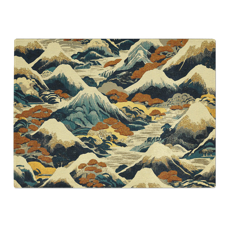 Japanese Mountains Vol.2  Glass Chopping Board