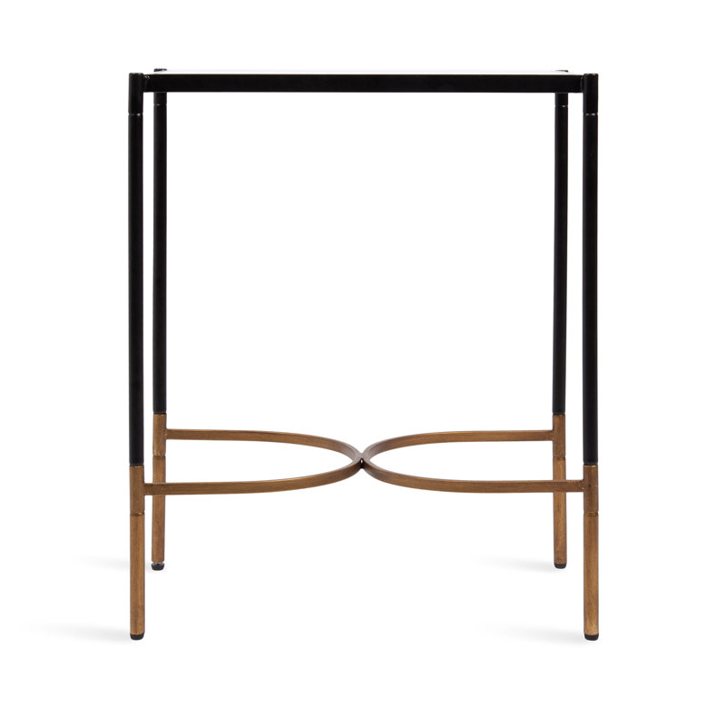 Modern Glam Narrow Side Table, Black/Gold