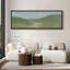 «Soft Green Valley Landscape with Winding Path Minimal Nature Scene», reproduction d'art sur toile encadrée-126615646-126615645