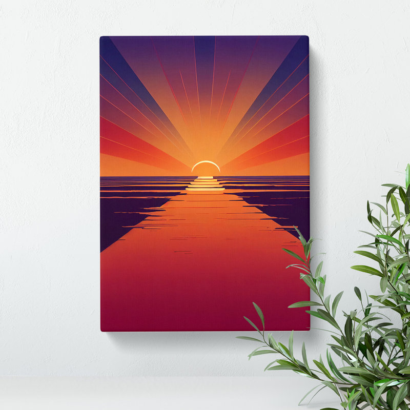 Tremendous Abstract Sunset - Wrapped Canvas, 76cm H x 50cm W x 3cm D
