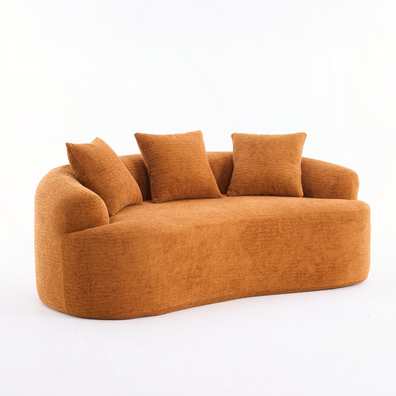 Causeuse compacte, Tissu orange