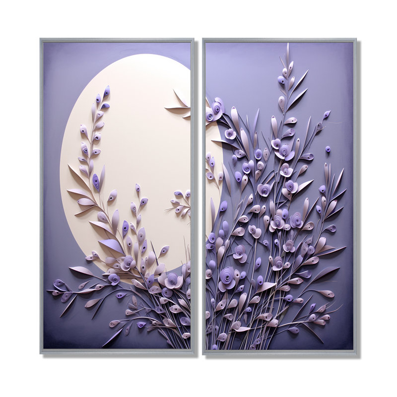 Lavande Luminescence Moon Stilness - Blue Space, reproduction d'art sur toile, H 32 po x l 32 po, Argent argent