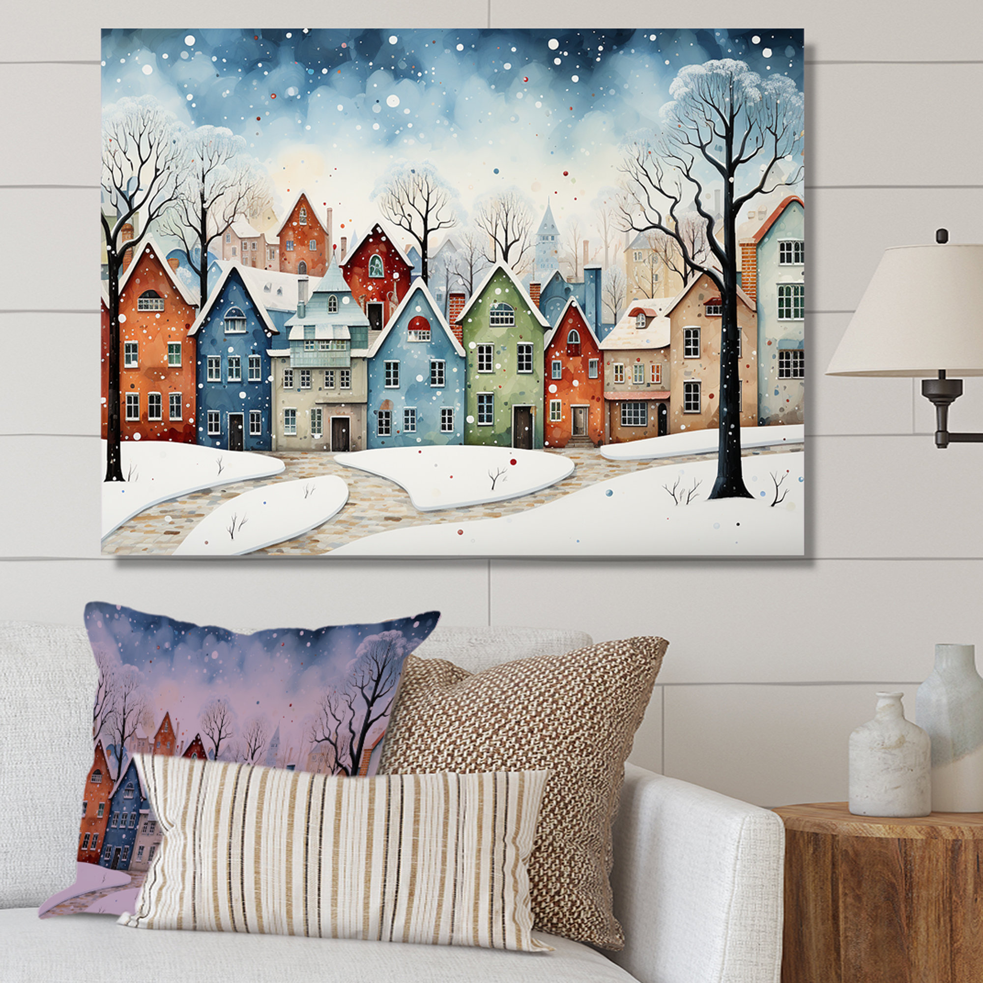 Red Barrel Studio Multicolor Frosty City In Winter I - Winter Landscape ...