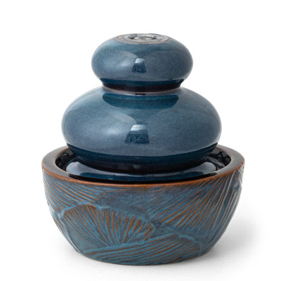 Vyktoria Outdoor Ceramic / Porcelain Weather Resistant Table Top Fountain with Lights