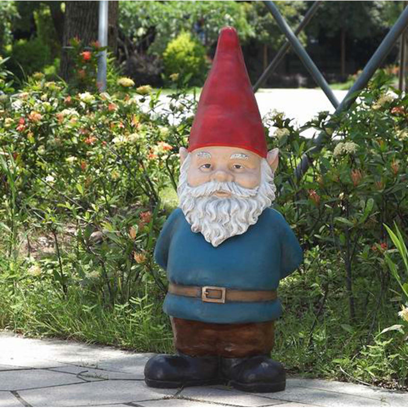  Bobblehead Gnome with Hands at the Back Statue